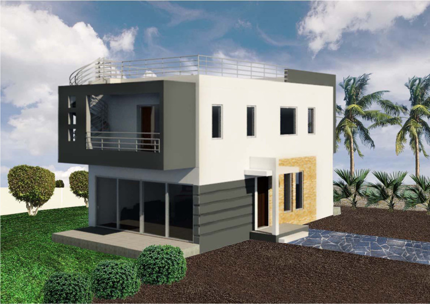 Three-room villas in Geroskipou with sea view, Paphos